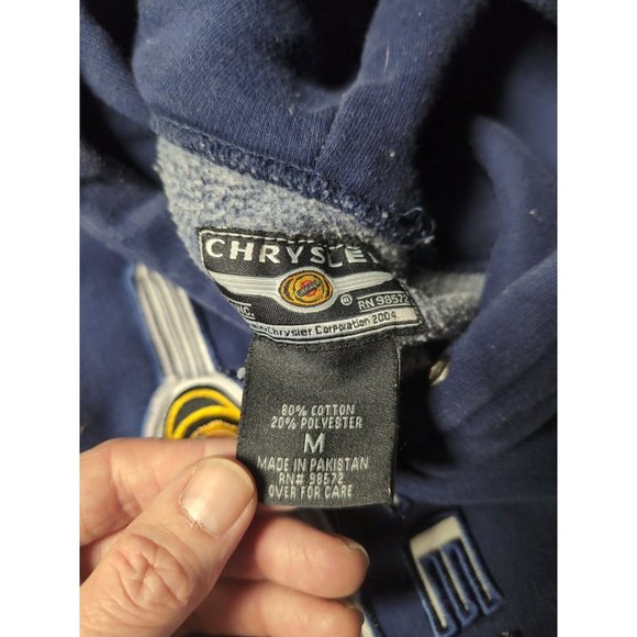 Chrysler Blue 2004 Pullover Hoodie Embroidered Size M No Drawstrings - Picture 5 of 5